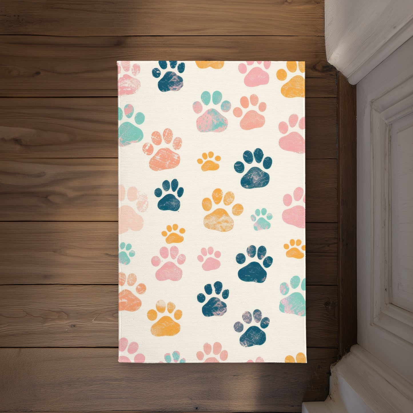 Cute Paws Blue Indoor Outdoor Door Mat | Decor Essentials