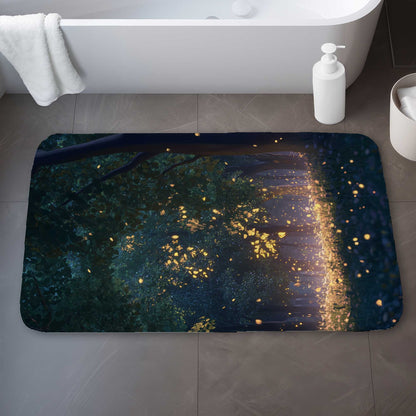 Glowing Leaves Bath Mat | Stylish Home Decor Rug
