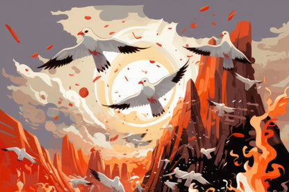 The Escape - Orange Outdoor Area Rug for Home Decor