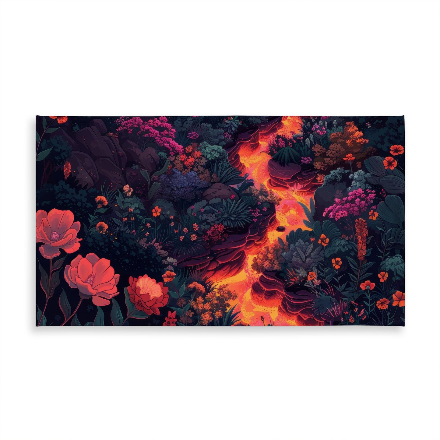 Flowing magma Red Indoor Outdoor Tablecloth for Home Decor