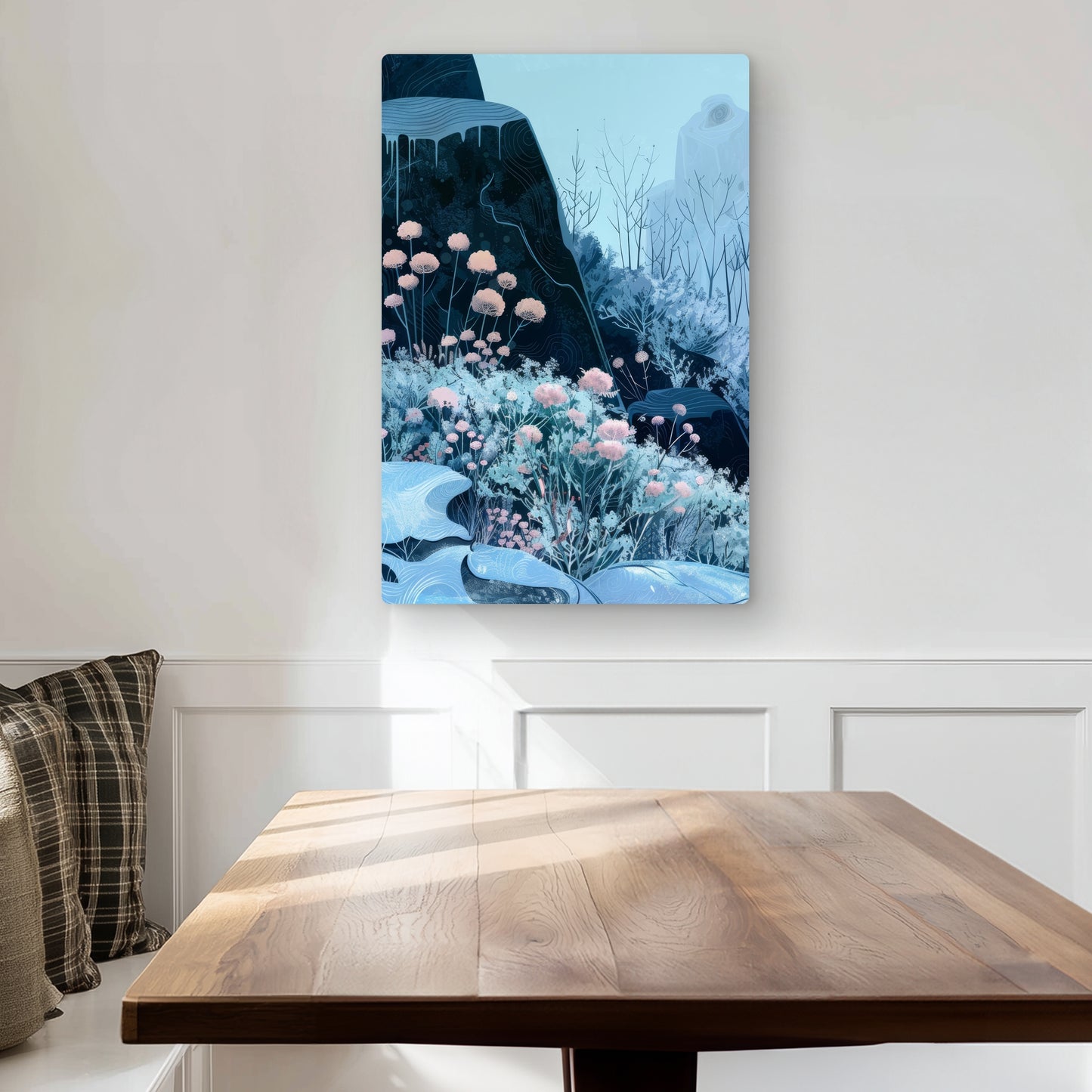 Annual Freeze - Beige Metal Print for Elegant Home Decor