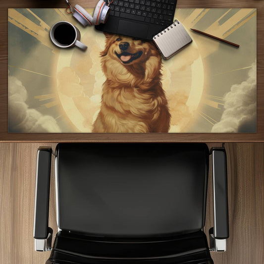 Man's Best Angel Brown Desk Mat | Stylish Home Decor