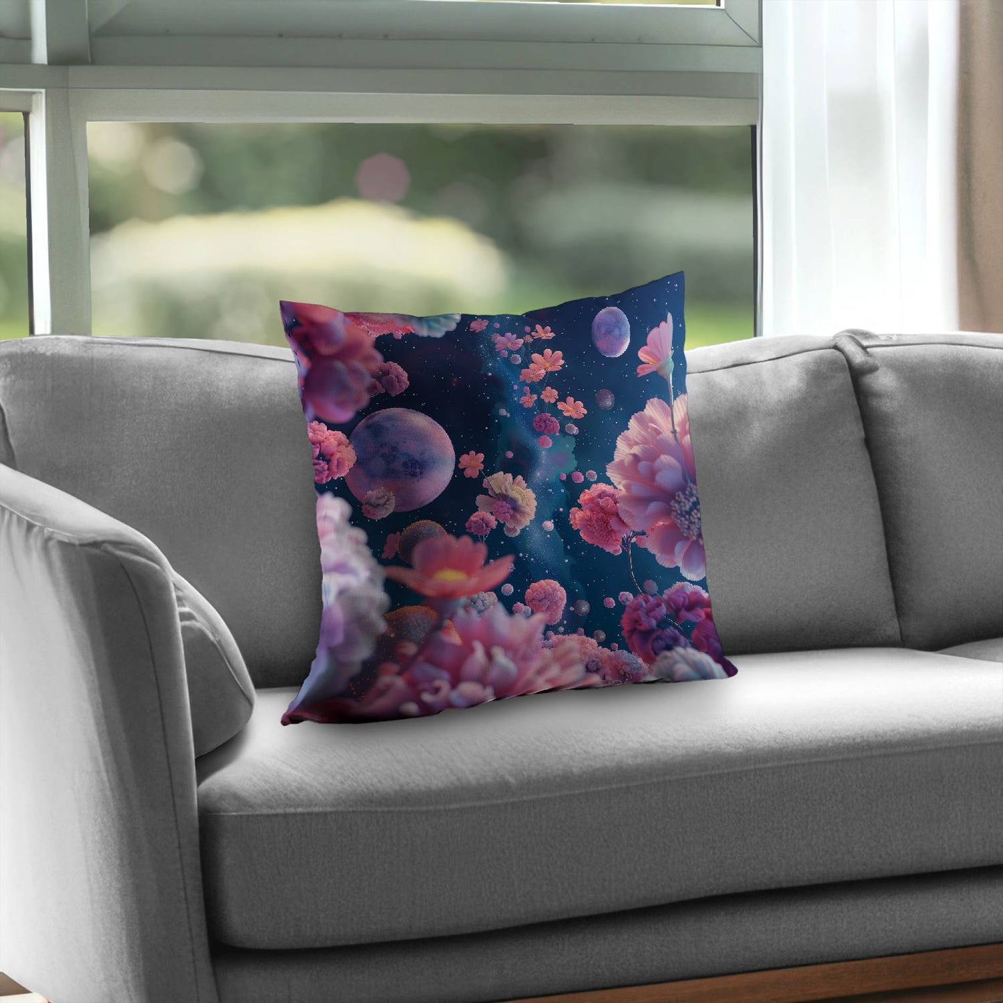 Coussin décoratif en sergé de polyester rose vide pour une décoration intérieure élégante
