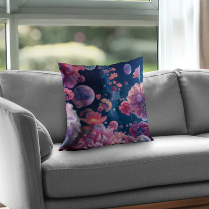 Coussin décoratif en sergé de polyester rose vide pour une décoration intérieure élégante