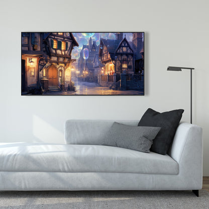 Bloopy town - 36"x36" Framed canvas