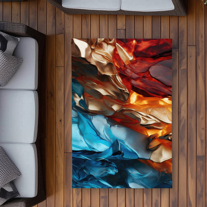Mineral Contrast Blue Outdoor Area Rug | Home Decor Essentials