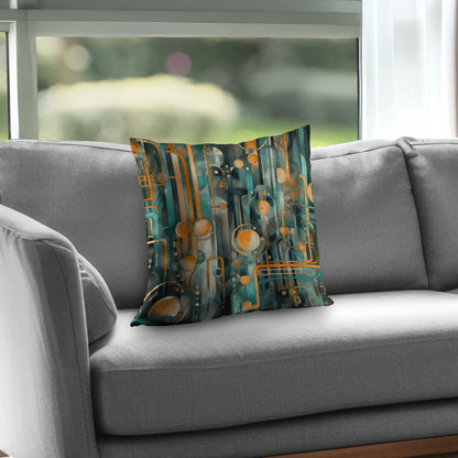 Astrological Machinery Poly Twill Throw Pillow | Home Decor