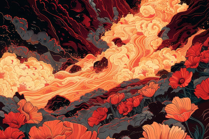 The Big Burn - Yellow Outdoor Area Rug for Home Decor