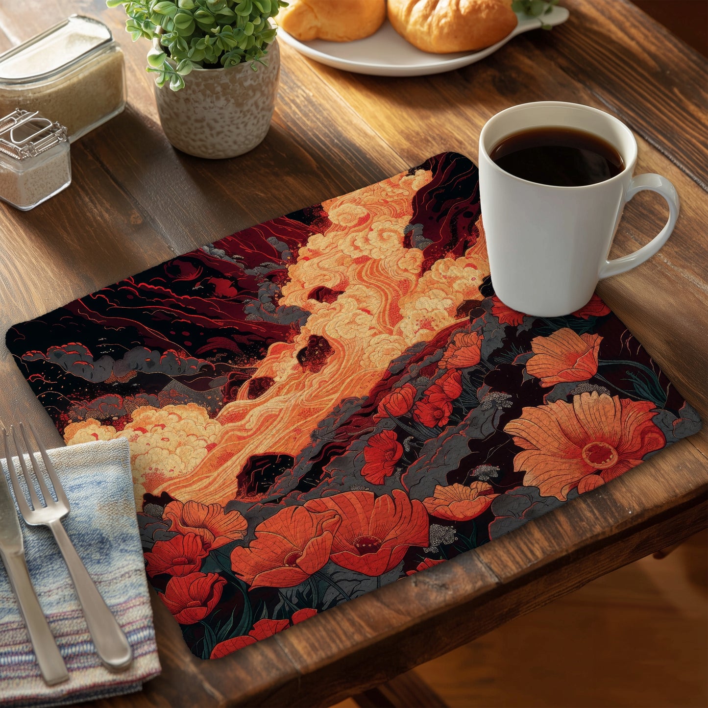 The Big Burn - Braided Polyester Placemat for Home Decor