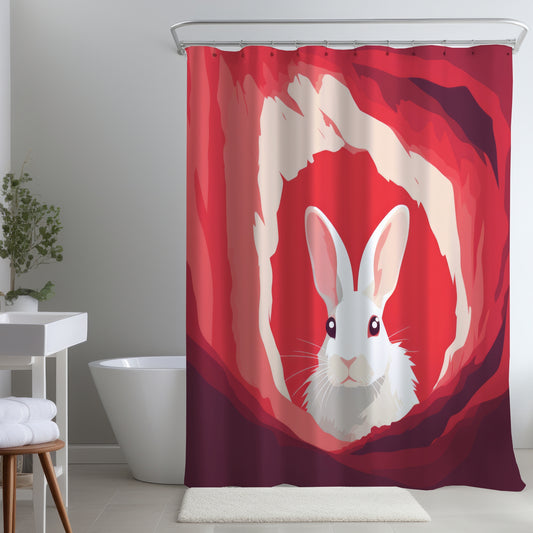 Looking Out Pink Shower Curtain | Stylish Home Decor Accent