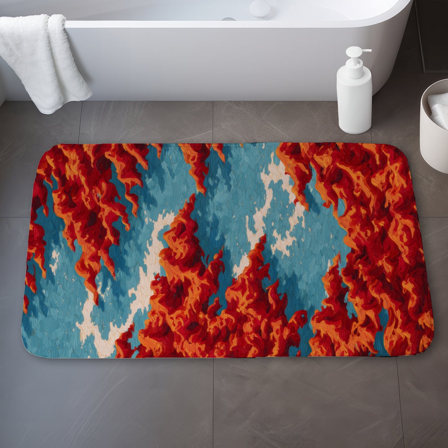 Red Mounds Bath Mat | Stylish Home Decor for Your Bathroom