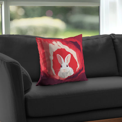 Looking out Pink Poly Twill Throw Pillow | Home Decor Insert