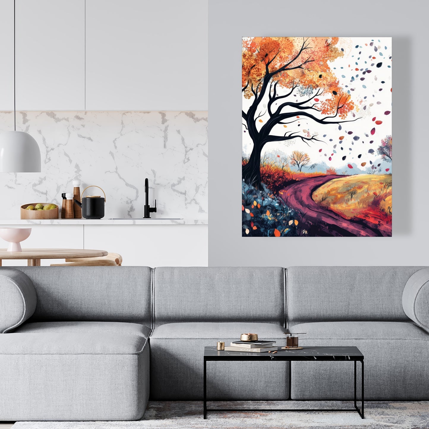 Blowing leaves - 32"x32" Canvas