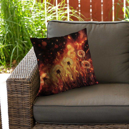 Dandy Fire Poly Twill Throw Pillow | Stylish Home Decor