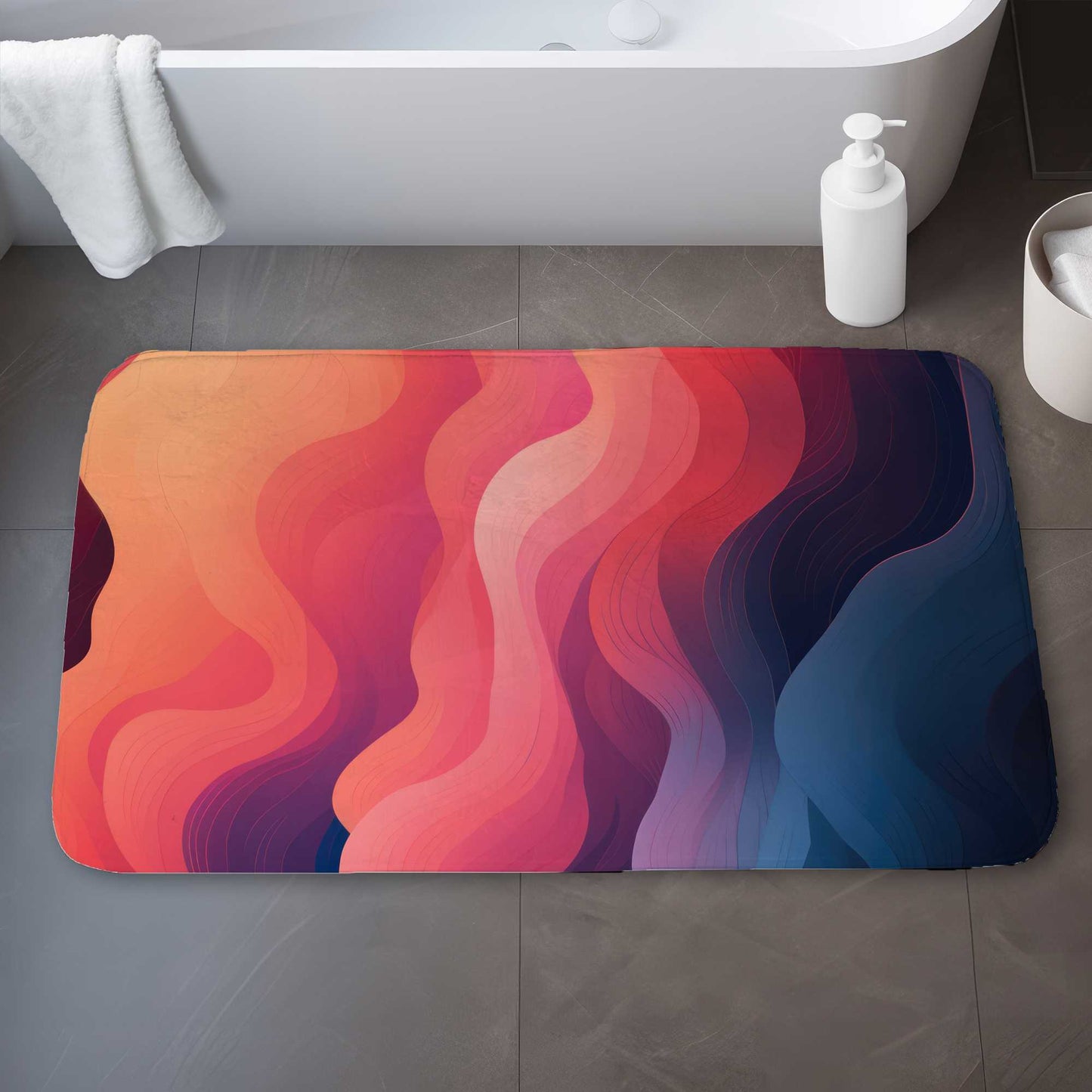 Tapis de bain « Fumée Éthérée » | Tapis doux et élégant pour la décoration intérieure