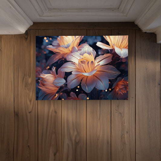 Pixie Flowers Beige Indoor Outdoor Door Mat | Home Decor