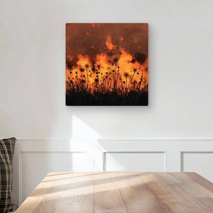 Ablaze - Yellow Metal Print for Stylish Home Decor