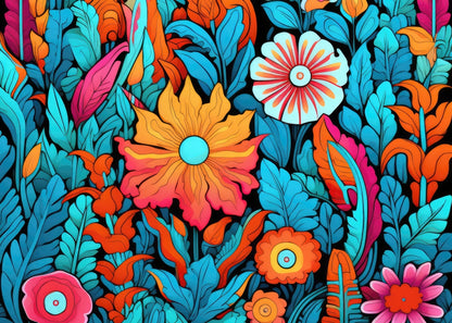 Floral Hues Turquoise Indoor Outdoor Door Mat - Home Decor