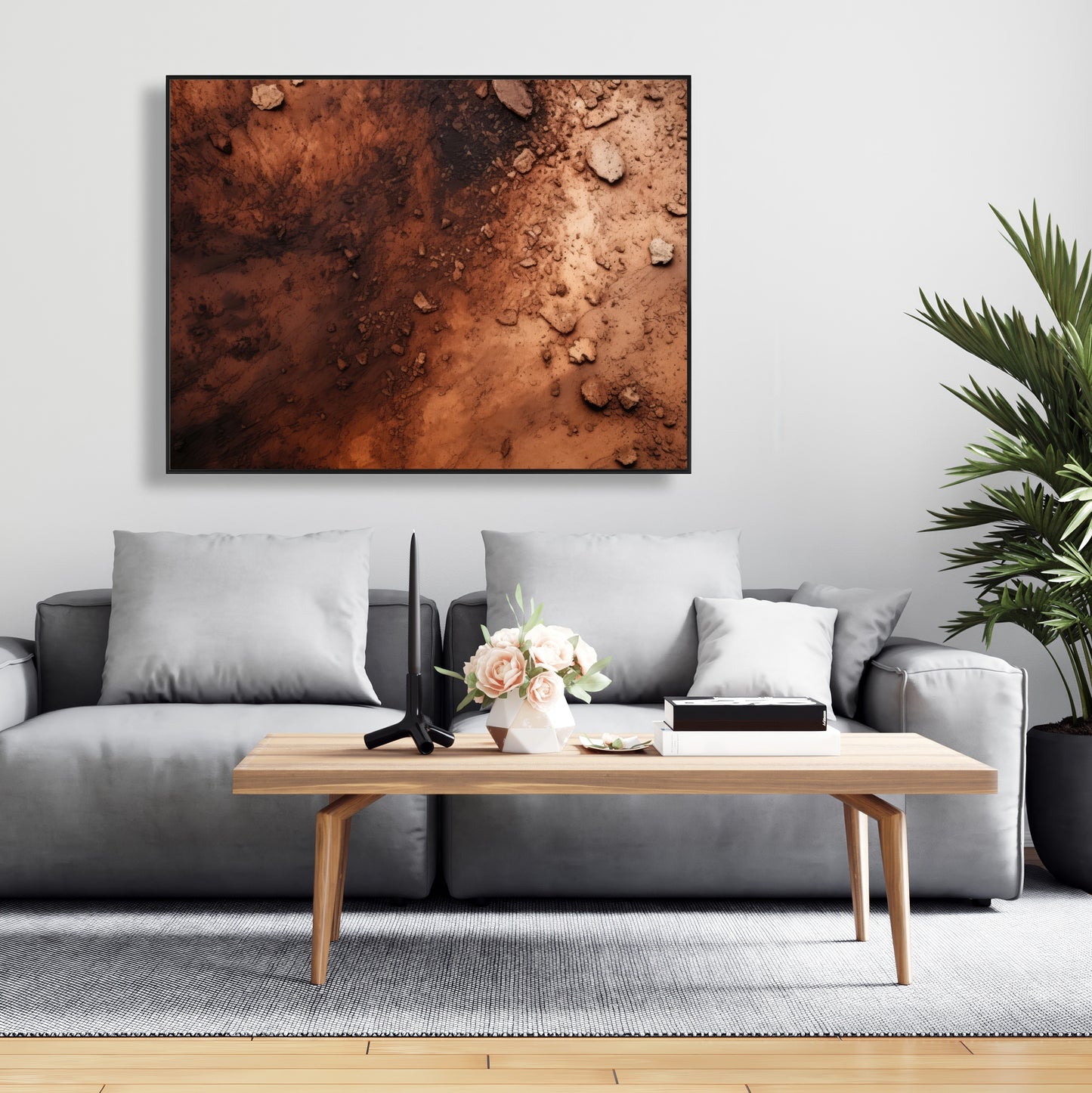 Digging - 36"x36" Framed canvas