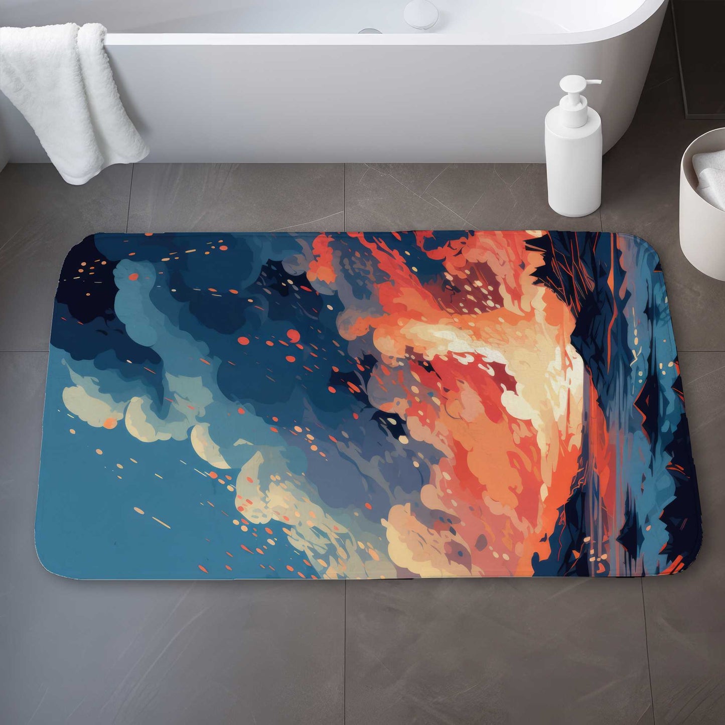 Tapis de bain Magma Does Not Wait | Tapis de décoration élégant pour la maison