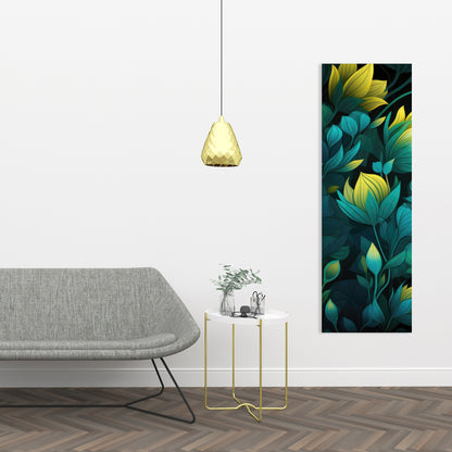 Intense Bloom - Green Canvas Art for Home Decor | Vibrant Style