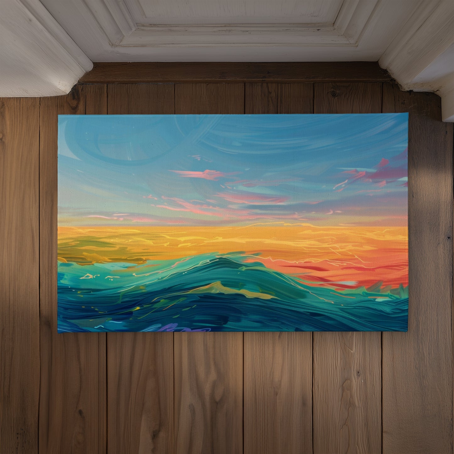 Watercolors Red Indoor Outdoor Door Mat - Home Decor Accent