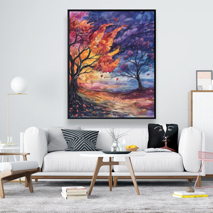 Before the storm - Yellow Framed Canvas for Home Decor