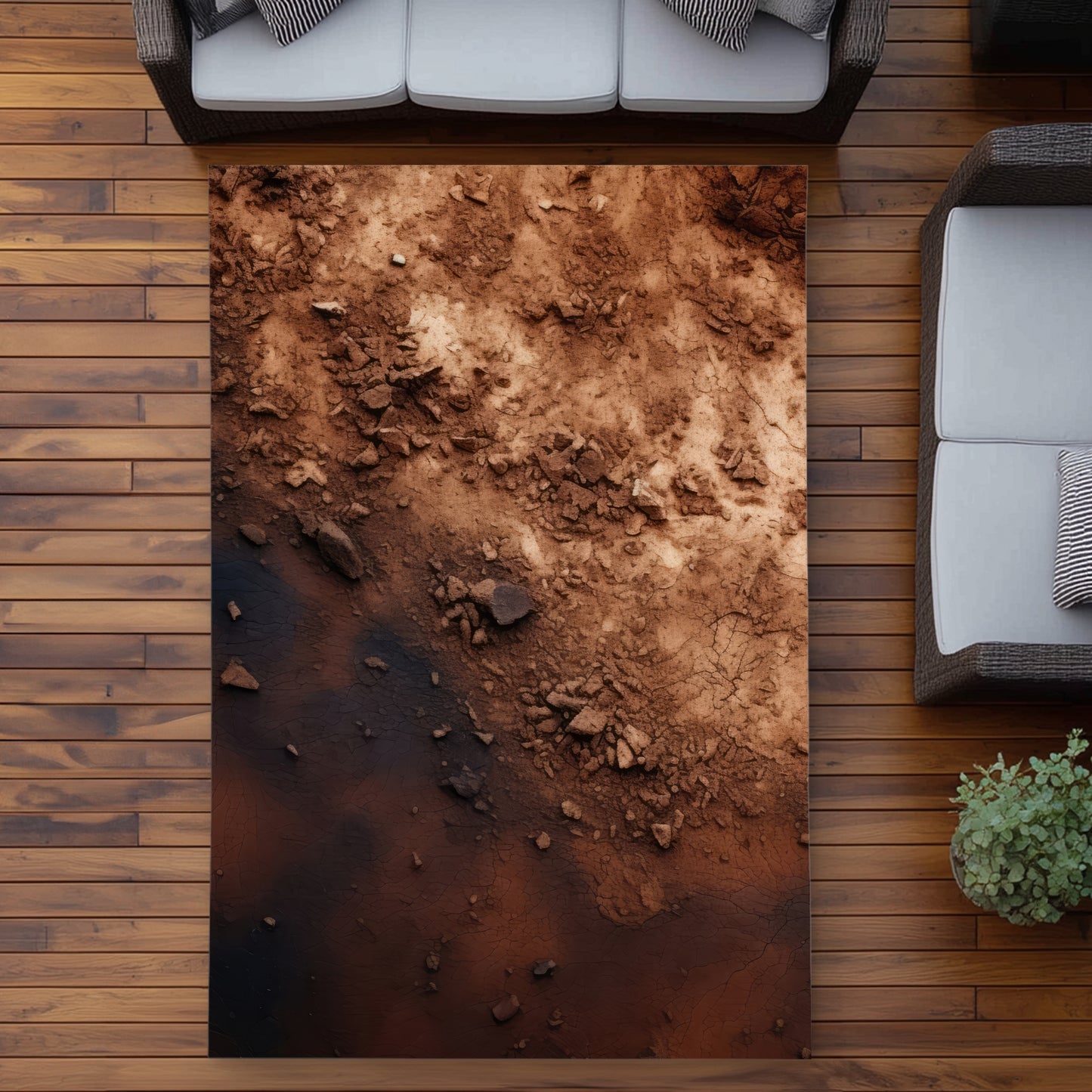 The Dark Patch - Black Outdoor Area Rug for Home Decor