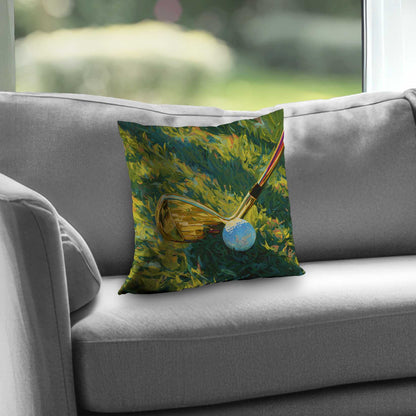 Golden Club Poly Twill Throw Pillow - Stylish Home Decor