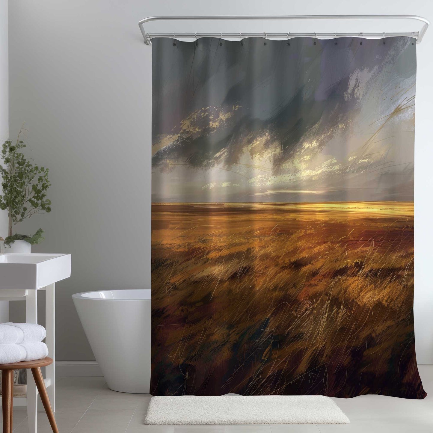 Rideau de douche « Avant l'orage » | Accent de décoration d'intérieur élégant