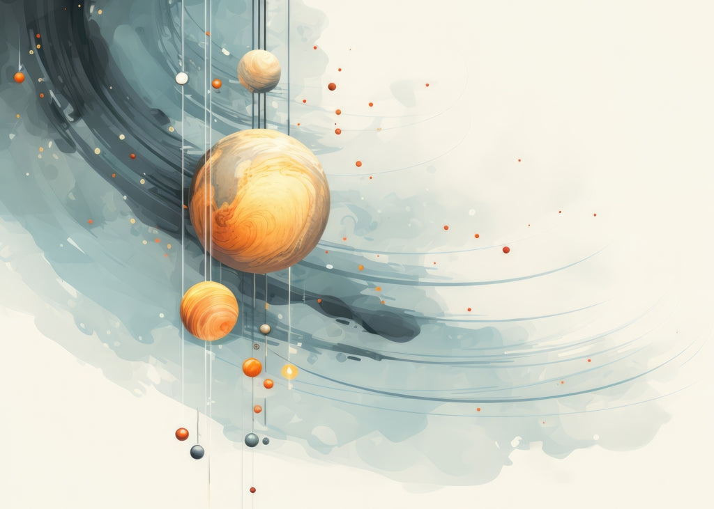 Hanging Planets Blue Indoor Outdoor Door Mat | Home Decor