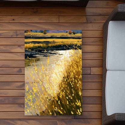 Tapis d'extérieur lumineux Golden Stream | Accessoire de décoration intérieure