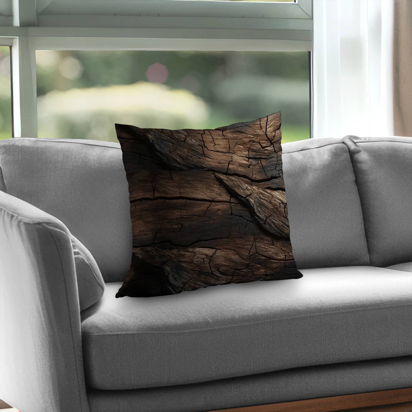 Brown wood - Throw pillow - Print on demand