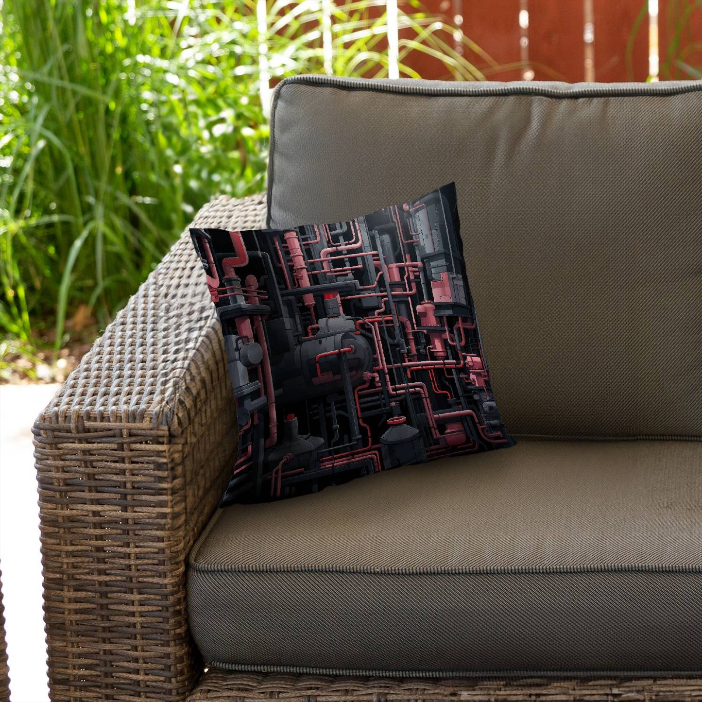 Dark pipes - Throw pillow - Print on demand