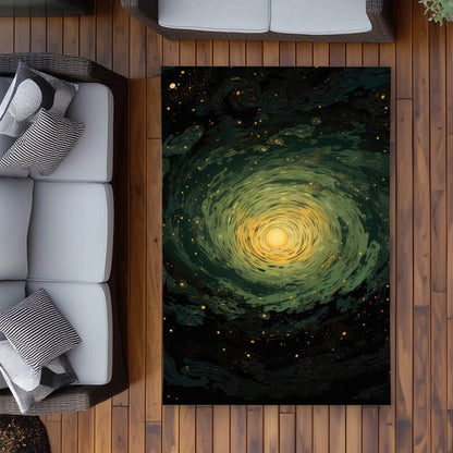 Swirling gases - Green Outdoor Area Rug for Home Decor