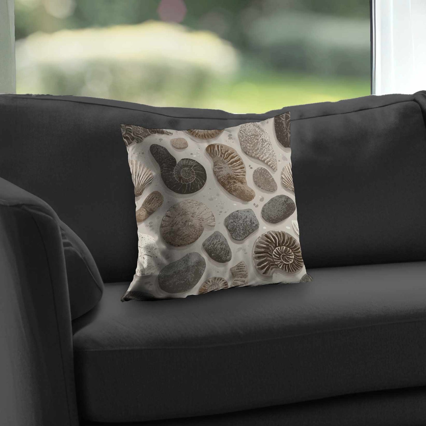 Timeless Fossil Flow Poly Twill Throw Pillow - Home Decor