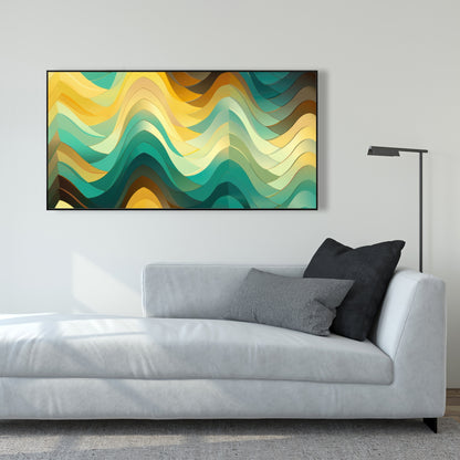 Jagged Luxury - Yellow Framed Canvas for Home Decor