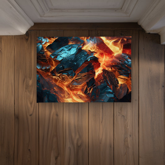 Cursed Visions Blue Indoor Outdoor Door Mat | Home Decor