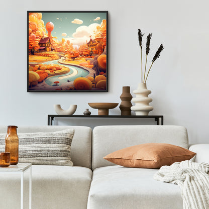 Honey land - 36"x36" Framed canvas