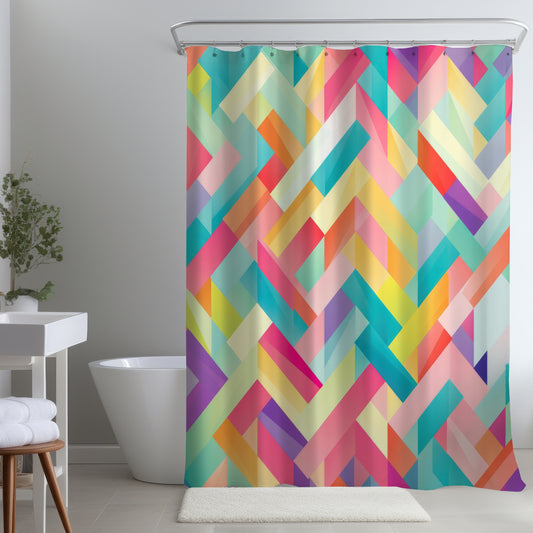 Stripe harmony Pink Shower Curtain | Stylish Home Decor
