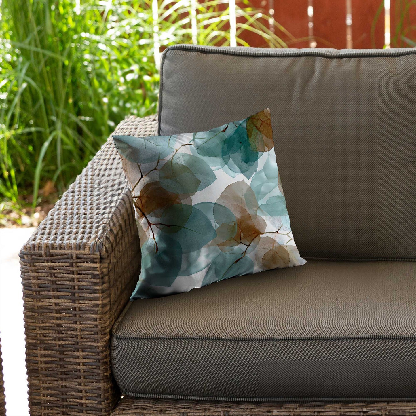 Translucent Leaves Gold Poly Twill Throw Pillow - Home Decor