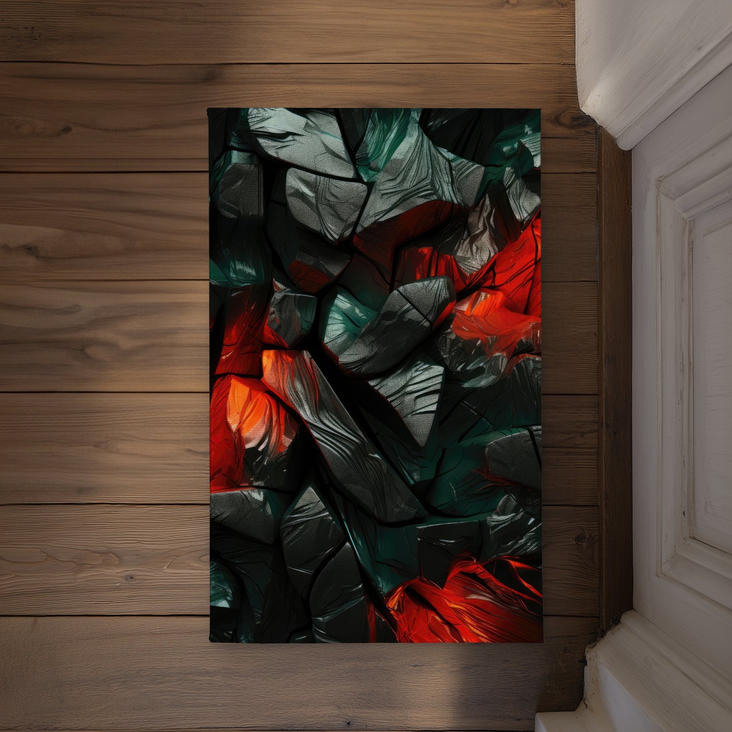 Hiding Under Green Indoor Outdoor Door Mat | Home Decor