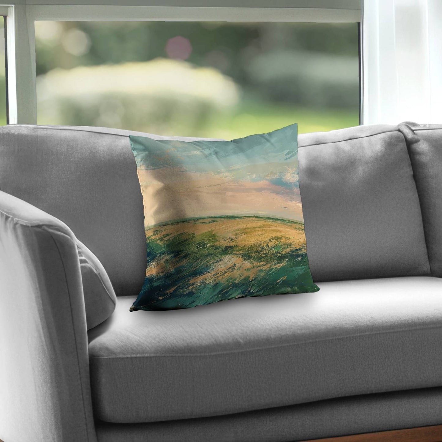 Evening in the field - Throw pillow - Print on demand