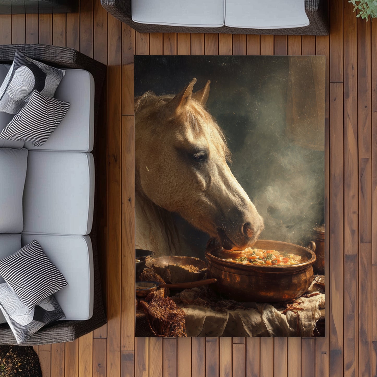 Tapis d'extérieur Cheval sur Soupe | Décoration intérieure élégante