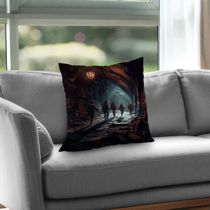 The catacombs Turquoise poly twill throw pillow - home decor