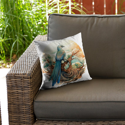 Perched Orange Poly Twill Throw Pillow Insert for Home Decor