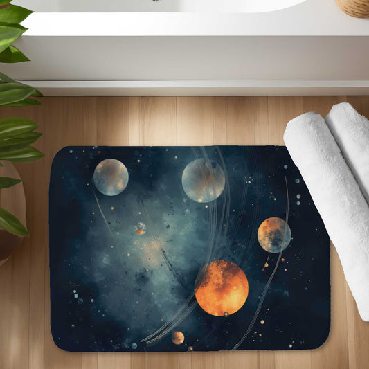 Deep Exploration Orange Bath Mat | Stylish Home Decor