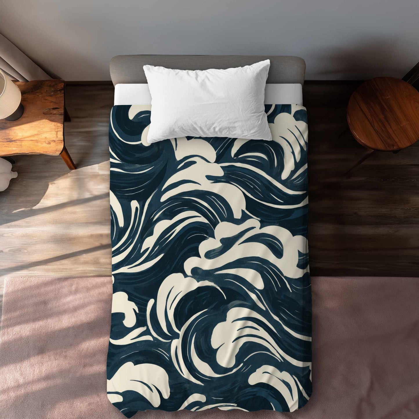 Housse de couette Midnight Ocean Flow | Décoration d'intérieur élégante