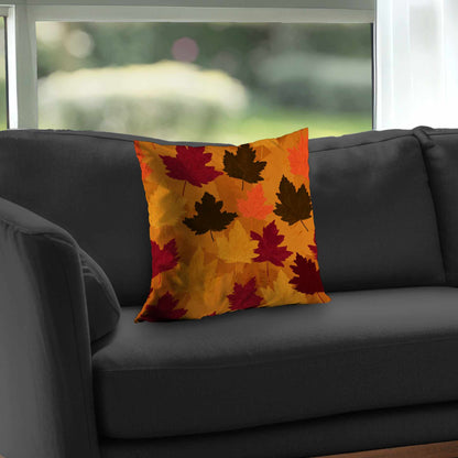 Autumn Glow Leaves Throw Pillow - Cozy Home Decor Accent