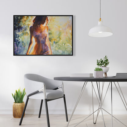 Out of the Water - Blue Framed Canvas for Home Decor